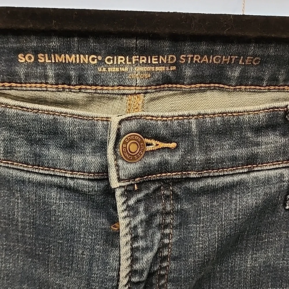 Chico Perfect Stretch Girlfriend Straight Leg sz 2.5 (14)